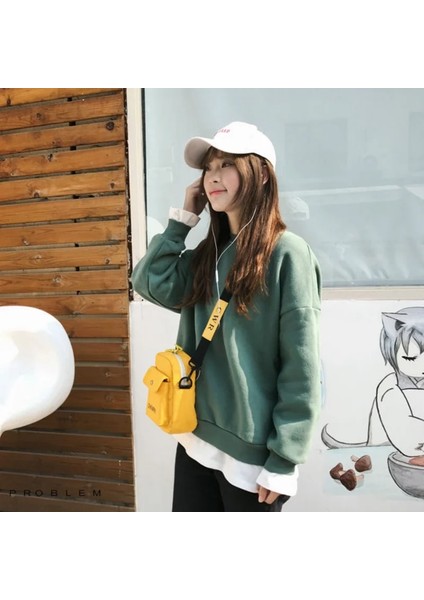 Siyah-2 Tarzı Kadın Omuz Çantası Moda Saf Renk Rahat Tote Açık Çanta Kanvas Çanta Fermuar Messenger Messenger Çanta Ana Kesesi Femme (Yurt Dışından) fırsatları