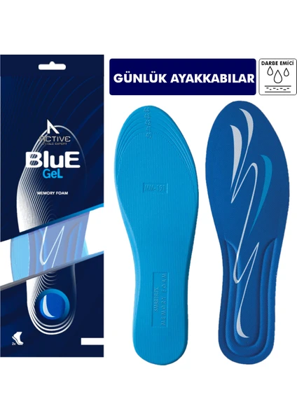 Blue Gel BG191 | Yumuşak Memory Foam Ayakkabı Tabanı, Darbe Emici, Konforlu, Spor ve Günlük İç Tabanlık