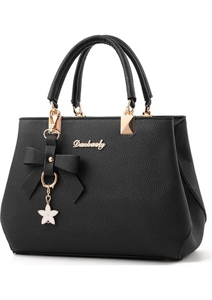 Siyah Stil 28X11X19 cm Driga Yeni Zarif Omuz Çantası Kadın Tasarımcı Lüks Çanta Kadın Çantaları Erik Yay Tatlı Messenger Crossbody Çanta (Yurt Dışından)