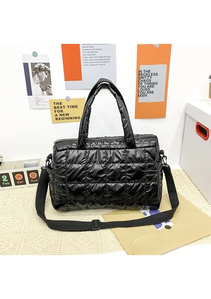 Karpuz Kırmızı Stil 2021 Yeni Kış Omuz Çantası Kadın Çanta Uzay Pedi Pamuk Tüy Aşağı Çanta Moda Kadın Büyük Kapasiteli Crossbody Çanta (Yurt Dışından) modelleri
