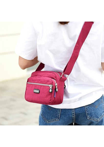 B Wine Red Style Asual Tasarımcı Kadın Omuz Çantası Naylon Kadın Çanta Omuz Çantası Su Geçirmez Kız Postacı Çantaları Crossbody Kadınlar Küçük (Yurt Dışından) fiyatları