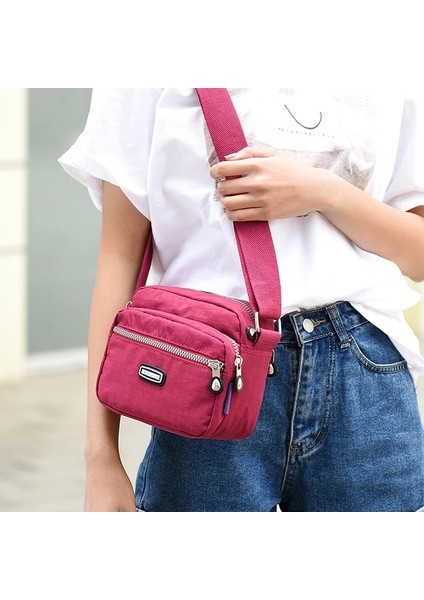 B Wine Red Style Asual Tasarımcı Kadın Omuz Çantası Naylon Kadın Çanta Omuz Çantası Su Geçirmez Kız Postacı Çantaları Crossbody Kadınlar Küçük (Yurt Dışından) modelleri