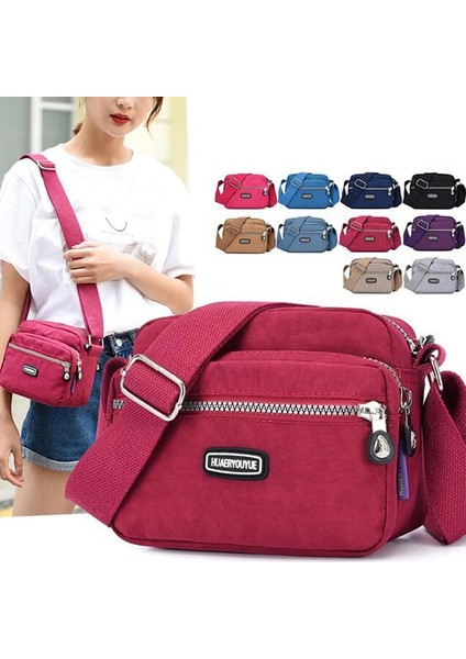 B Wine Red Style Asual Tasarımcı Kadın Omuz Çantası Naylon Kadın Çanta Omuz Çantası Su Geçirmez Kız Postacı Çantaları Crossbody Kadınlar Küçük (Yurt Dışından) indirimleri