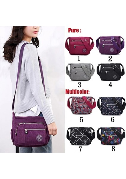 C Siyah Stil Yeni Kadın Çanta Rahat Crossbody Omuz Çantası Kadın Çantası Naylon Su Geçirmez Bayan Çanta Çapraz Çanta Omuz Çantası (Yurt Dışından) modelleri