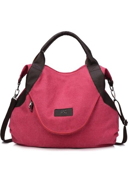 Karpuz Kırmızı Tarzı 2020 Kadın Çantası Büyük Büyük Kapasiteli Kadın Casual Tote Çanta Kadın Omuzdan Askili Çanta Tuval Crossbody Bayan El Çantaları Alışveriş Çantası (Yurt Dışından)