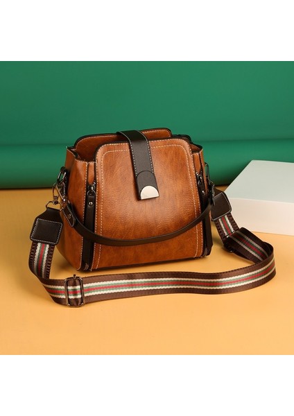 No.9 Tarzı Pu Kadın Omuz Çantaları Kadın Tasarımcı Postacı Çantaları Retro Dikiş Bayanlar Deri Crossbody Çanta Kızlar Için Moda Çanta (Yurt Dışından)