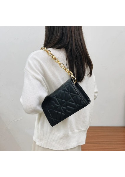 Stil C Yeşil Stil Kadınlar Basit Düz Renk Omuz Koltukaltı Çantaları Moda Zinciri Küçük Üst Kolu Çanta Rahat Ekose Desen Bayanlar Omuz Çantası (Yurt Dışından) fiyatları