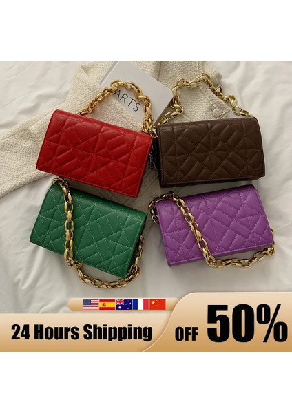 Stil C Yeşil Stil Kadınlar Basit Düz Renk Omuz Koltukaltı Çantaları Moda Zinciri Küçük Üst Kolu Çanta Rahat Ekose Desen Bayanlar Omuz Çantası (Yurt Dışından) modelleri