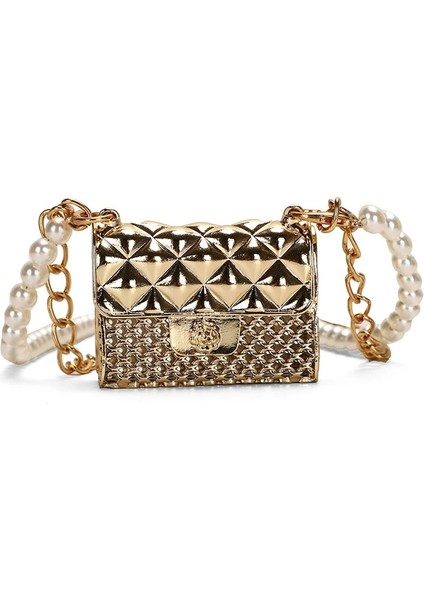 Altın Çanta Stili Süper Mini Kadın Çanta En Inci Sapanlar Altın Kutu Mini Crossbody Çanta Wome Için Moda Çanta Zinciri Omuz Lüks Çanta (Yurt Dışından)