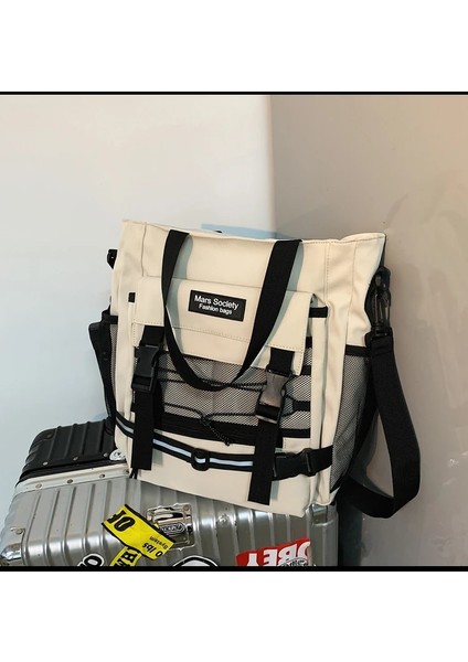 Beyaz Stil Yeni Gerçek Fotoğraf Kanvas Çanta Sevimli Joker Kız Omuz Çantası Öğrenci Sınıfı Orman Postacı Çantası Messenger Çanta (Yurt Dışından)