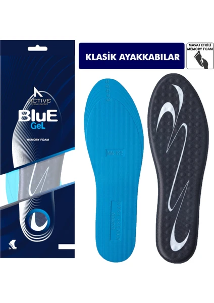 Blue Gel BG192 | Yumuşak Masaj Noktalı, Memory Foam Ayakkabı Tabanı, Klasik Ayakkabılar İçin İç Tabanlık