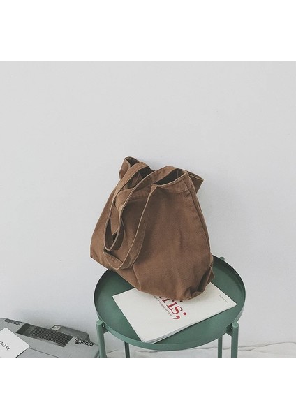 Yeşil Stil Moda Kadın Kanvas Omuz Alışveriş Çantası Pamuklu Bez Büyük Kapasiteli Öğrenciler Bayan Çanta Eko Kumaş Bez Alışveriş Çantaları (Yurt Dışından) fırsatları