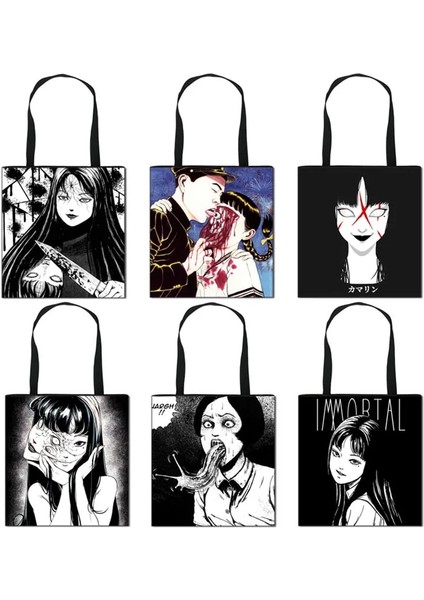 STDMANGA07 Stili 39CM x 39CM H Manga Tote Çanta Kadın Çanta Moda Omuz Çantası Seyahat Bayanlar Için Taşınabilir Büyük Kapasiteli Alışveriş Çantaları (Yurt Dışından)