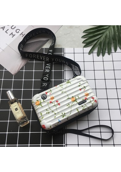 Çiçek-Çizgi Stili Wome Için Lüks El Çantaları Yeni Bavul Şekli Tote Kadınlar Ünlü Debriyaj Çanta Mini Kutu Çanta Moda Mini Bagaj Çantası (Yurt Dışından)