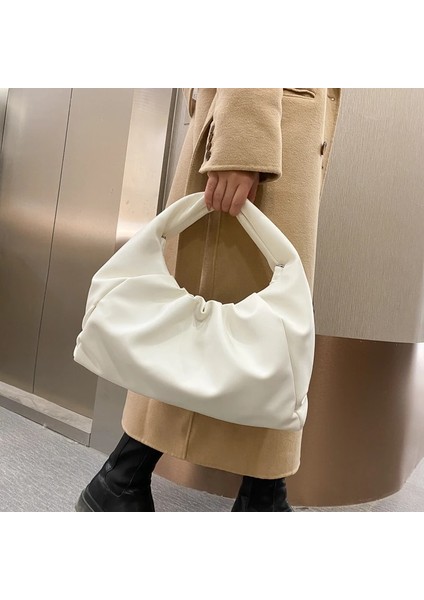 Siyah Stil 40X10X35CM Luxury Designer Handbags For Women Ote Shoulder Bags Folds Fashion Dumplings Soft Roupas Femininas Clutch Sac A Main Bolso (Yurt Dışından)
