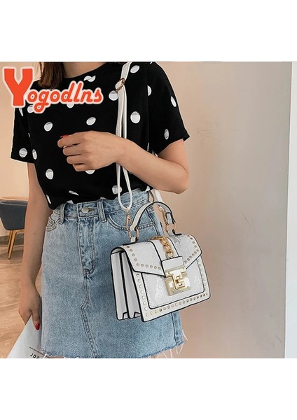 Siyah Gümüş Tarzı Detay Sayfası Olarak Yogodlns Lüks Serpantin Omuz Çantası Kadın Pu Deri Crossbody Çanta Moda Zincirler Messenger Çanta S Kilit Bayan Çanta Kesesi (Yurt Dışından)