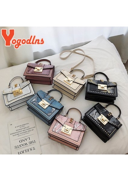 Siyah Gümüş Tarzı Detay Sayfası Olarak Yogodlns Lüks Serpantin Omuz Çantası Kadın Pu Deri Crossbody Çanta Moda Zincirler Messenger Çanta S Kilit Bayan Çanta Kesesi (Yurt Dışından)
