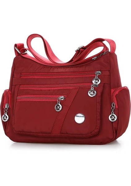Stil1 Kırmızı Stil Yogodlns Moda Kadın Omuz Askılı Çanta Su Geçirmez Naylon Oxford Crossbody Çanta Çanta Büyük Kapasiteli Seyahat Çantaları Çanta (Yurt Dışından)