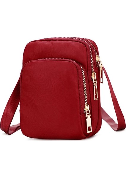 Kırmızı Stil Lkeep Moda Kadın Crossbody Fermuar Cep Telefonu Omuz Çantası Bayan Kadın Işlevli Çanta Bilek Çanta Yeni Sıcak 2022 (Yurt Dışından)