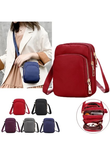 Kırmızı Stil Lkeep Moda Kadın Crossbody Fermuar Cep Telefonu Omuz Çantası Bayan Kadın Işlevli Çanta Bilek Çanta Yeni Sıcak 2022 (Yurt Dışından) modelleri