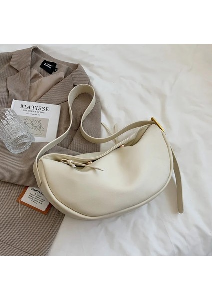 Bej Tarzı W38CM H18CM THK9CM Crossbody Bags For Women Large Capacity Luxury Handbags Solid Soft Shoulder Bags Female Casual Travel Hobos Bag Vintage Sac New (Yurt Dışından)