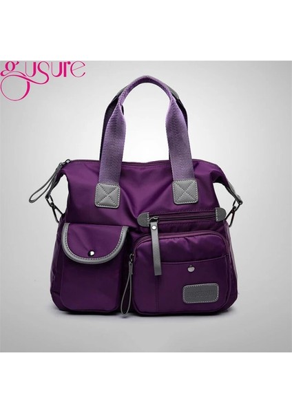 Stil 1-Siyah Stil Gusure Kadın Çok Cepler Omuz Çantası Yeni Moda Taşınabilir Açık Seyahat Fermuar Çok Fonksiyonlu Büyük Kapasiteli Çanta (Yurt Dışından) modelleri