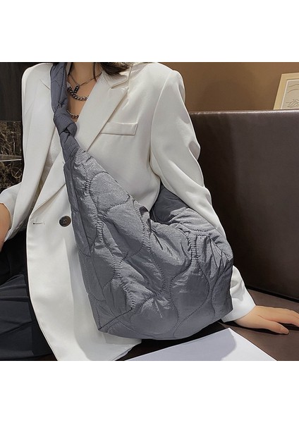Pu Siyah Stil L Beden Veryme Kumaş Omuz Çantası Kadınlar Için Moda Deri Kompozit Kadın Çantaları Trend Bayan Çantaları Büyük Kapasiteli Kadın Günlük Çanta (Yurt Dışından) fırsatları