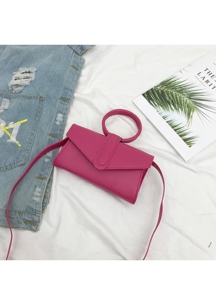 Gül Kırmızı Tarzı Kadın Crossbody Çanta Handbagasual Mini Taşınabilir Çanta Est Bel Çantası Kadın Tasarım Messenger Omuz Çantaları (Yurt Dışından)