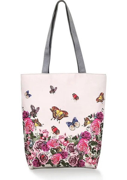 1271D Floral Bag Style Miyahouse Çiçek Baskılı Çanta Kadın Omuz Çantası Kanvas Yaz Plaj Çantası Günlük Kullanım Kadın Alışveriş Çantası Bayan Tüm Maç Eko (Yurt Dışından) modelleri