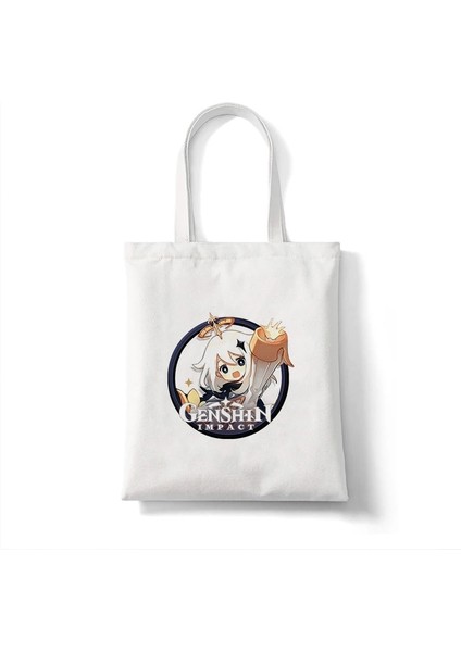 B360O Stili Kanvas Çanta Alışveriş Çantası Ge Oyunu Kawaii Anime Alışveriş Çantaları Çanta Omuz Çantası Rahat Çanta Kadın Yüksek Kapasiteli Eko Çanta (Yurt Dışından)