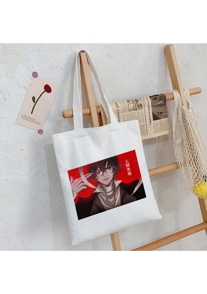 BAI02 Tarzı Bungou Stray Dogs Osamu Dazai Japan Anime Canvas Bag Large Harajuku Gothic Famale Shopper Bag Casual Vintage Women Shoulder Bags (Yurt Dışından)