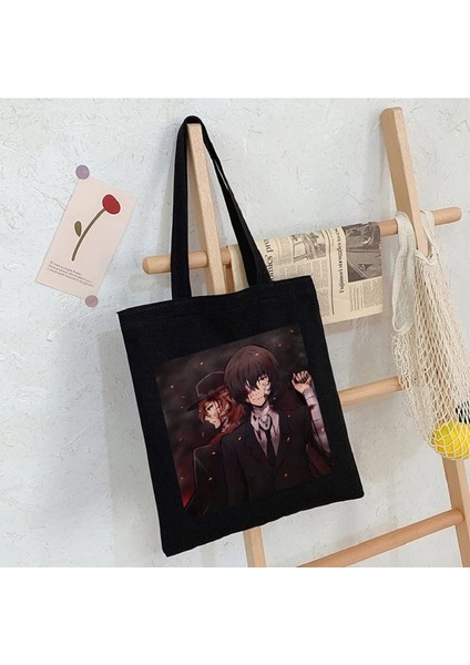 HEI012 Stili Bungou Stray Dogs Osamu Dazai Japan Anime Canvas Bag Large Harajuku Gothic Famale Shopper Bag Casual Vintage Women Shoulder Bags (Yurt Dışından)