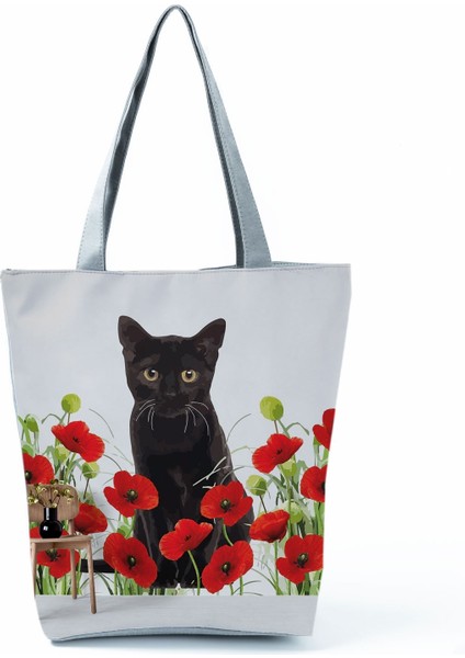 HL1305 Stili Miyahouse Çiçek Baskılı Çanta Kadın Omuz Çantası Kanvas Yaz Plaj Çantası Günlük Kullanım Kadın Alışveriş Çantası Bayan Tüm Maç Eko (Yurt Dışından)