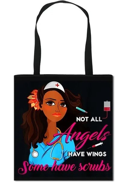 BSTDXBNURSE15 Stili 39CMX39CM Kadın Hemşire Baskılı Kadın Alışveriş Çantası Moda Aşk Büyük Kapasiteli Eko Yeniden Kullanılabilir Omuz Çantası Seyahat Çanta Can Özel Desen (Yurt Dışından)