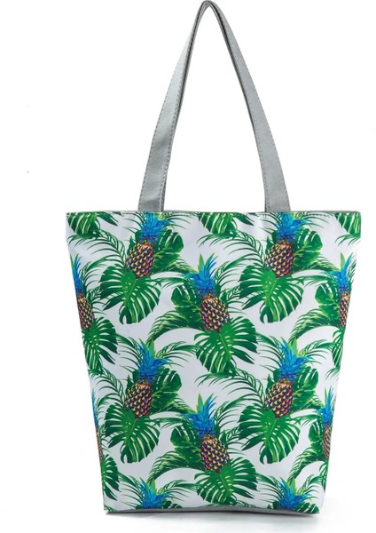 1130B Stili Miyahouse Çiçek Baskılı Çanta Kadın Omuz Çantası Kanvas Yaz Plaj Çantası Günlük Kullanım Kadın Alışveriş Çantası Bayan (Yurt Dışından)