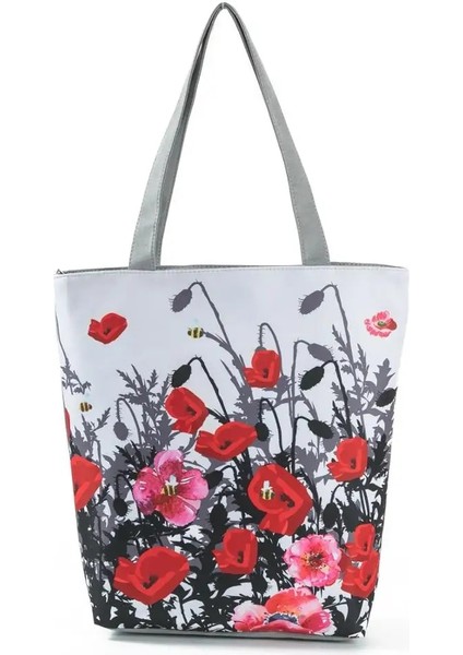 1130B Stili Miyahouse Çiçek Baskılı Çanta Kadın Omuz Çantası Kanvas Yaz Plaj Çantası Günlük Kullanım Kadın Alışveriş Çantası Bayan (Yurt Dışından) fırsatları