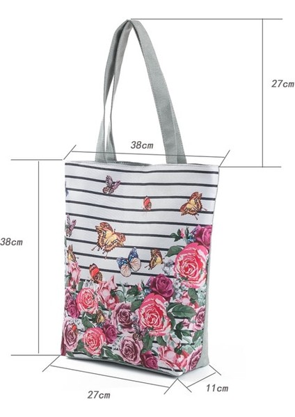 1130B Stili Miyahouse Çiçek Baskılı Çanta Kadın Omuz Çantası Kanvas Yaz Plaj Çantası Günlük Kullanım Kadın Alışveriş Çantası Bayan (Yurt Dışından) indirimleri