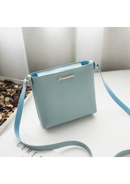 Mavi Stil Wome Için Çantalar Yeni Basit Kadın Çanta Messenger Çanta Retro Rahat Küçük Taze Küçük Kare Çanta (Yurt Dışından)
