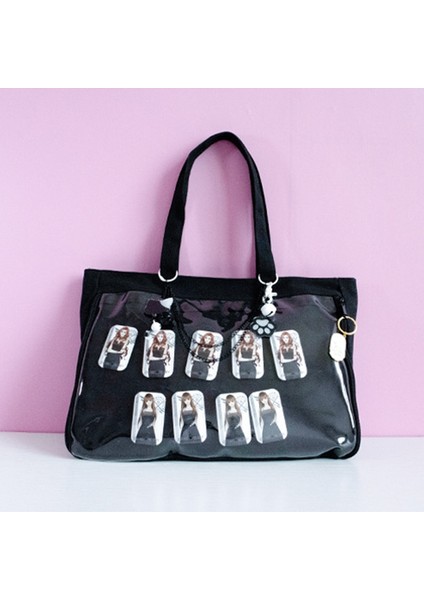 Siyah Stil Sadece Çanta Ita Çanta Kız Lolita Tarzı Güzel Crossbody Kawaii Temizle Çanta Genç Kızlar Için Okul Çantaları Şeker Tatlı Itabag Omuz Çantaları H210 (Yurt Dışından)