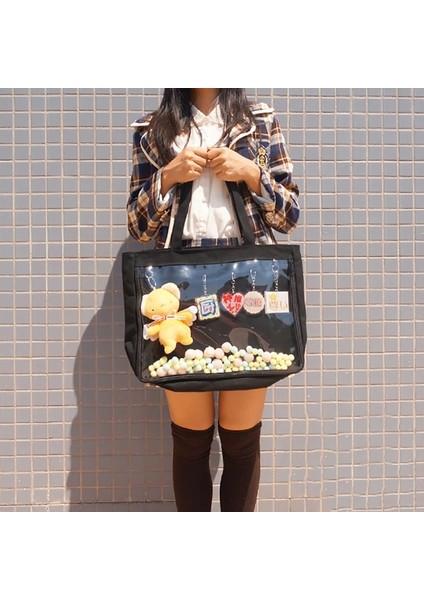 Siyah Stil Sadece Çanta Ita Çanta Kız Lolita Tarzı Güzel Crossbody Kawaii Temizle Çanta Genç Kızlar Için Okul Çantaları Şeker Tatlı Itabag Omuz Çantaları H210 (Yurt Dışından) modelleri