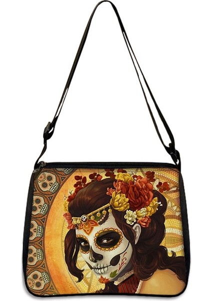 YXBGOTHIC24CW Stili 20CMX24CM Gotik Kız Kafatası Kadın Çantaları Yüksek Li Kadın Büyük Kapasiteli Çanta Messenger Çanta Bayanlar Omuz Çantaları (Yurt Dışından)