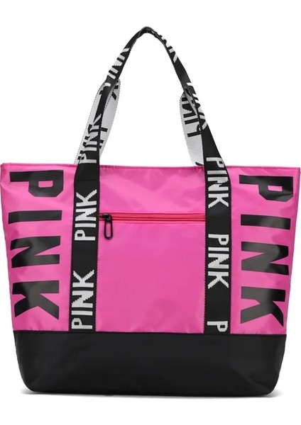 Yeşil Stil Moda Rahat Bayanlar Naylon Çanta Mektup Deseni Omuz Çantası Büyük Kapasiteli Su Geçirmez Üst Saplı Çantalar (Yurt Dışından)