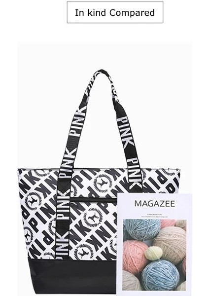 Yeşil Stil Moda Rahat Bayanlar Naylon Çanta Mektup Deseni Omuz Çantası Büyük Kapasiteli Su Geçirmez Üst Saplı Çantalar (Yurt Dışından) fırsatları