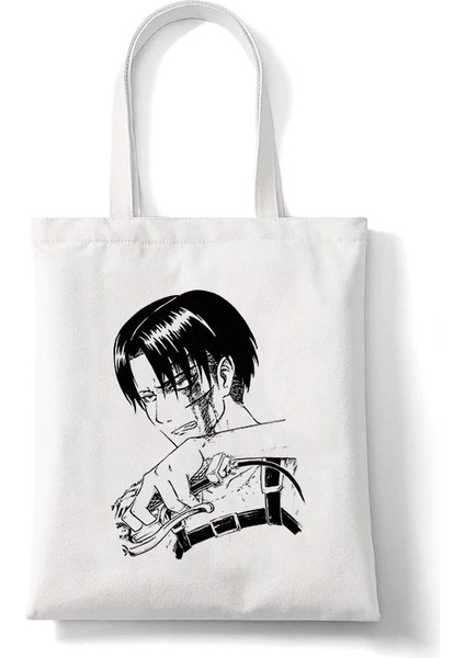 B125R Stili Japon Anime Levi Titan Bez Çanta Shopper Baggeki Hiçbir Kyojin Alışveriş Çantası Omuz Çantası Kanvas Çanta Yeniden Kullanılabilir (Yurt Dışından)