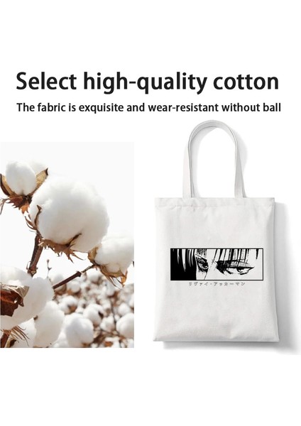 B125R Stili Japon Anime Levi Titan Bez Çanta Shopper Baggeki Hiçbir Kyojin Alışveriş Çantası Omuz Çantası Kanvas Çanta Yeniden Kullanılabilir (Yurt Dışından)