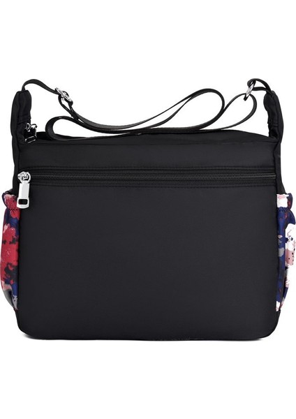 No.3 Tarzı Geestock Kadın Crossbody Çanta Su Geçirmez Naylon Çiçek Omuz Messenger Çanta Rahat Üst-Sap Bayan Çanta Seyahat Tote (Yurt Dışından)