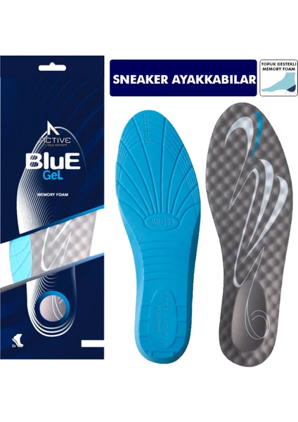 Blue Gel - BG199 - SportFlex | Memory Foam, Topukta Şok Emici, Yumuşak, Spor Ayakkabılar İçin İç Tabanlık