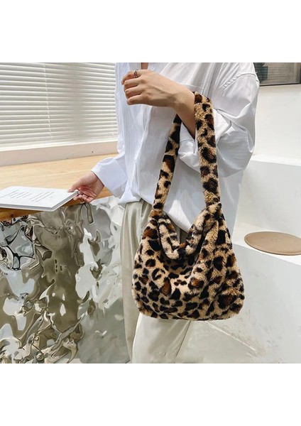 D Stili Leopar Stili Kadın Peluş Çanta Omuz Çantası Moda Yeni Kadın Koltukaltı Çantaları Faux Kürk Çanta Çantalar Kabarık Alışveriş Çantası 6 Stil (Yurt Dışından)