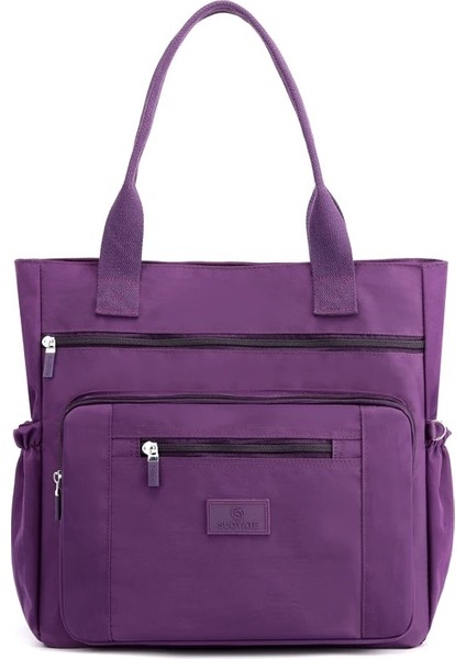 Açık Mor Tarzı 2021 Yeni Moda Messenger Çanta Kadın Omuz Çantası Naylon Çanta Büyük Kapasiteli Moda Kadın Tote Alışveriş Çantası (Yurt Dışından) fırsatları