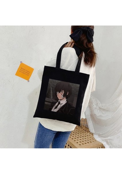 HEI05 Stili Harajuku Bungo Sokak Köpeği Anime Kadın Alışveriş Çantası Vintage Büyük Kapasiteli Kanvas Çanta Artoon Y2K Japon Kadın Omuz Çantası (Yurt Dışından) fiyatları